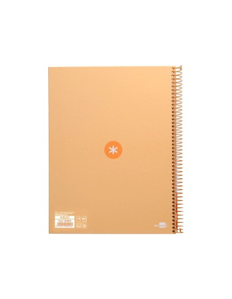 CI | Cuaderno Espiral Liderpapel A4 Micro Antartik Tapa Forrada 80H 90 Gr Cuadro 5Mm 1 Banda 4 Taladros Amarillo Cl