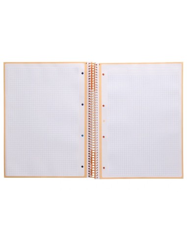 CI | Cuaderno Espiral Liderpapel A4 Micro Antartik Tapa Forrada 80H 90 Gr Cuadro 5Mm 1 Banda 4 Taladros Amarillo Cl