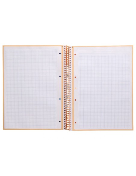 CI | Cuaderno Espiral Liderpapel A4 Micro Antartik Tapa Forrada 80H 90 Gr Cuadro 5Mm 1 Banda 4 Taladros Amarillo Cl