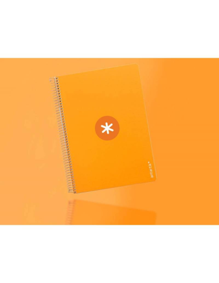 CI | Cuaderno espiral liderpapel a5 antartik tapa dura 80h 100 gr cuadro 5mm con margen color mostaza