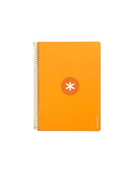 CI | Cuaderno espiral liderpapel a5 antartik tapa dura 80h 100 gr cuadro 5mm con margen color mostaza