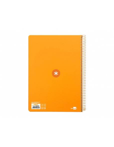 CI | Cuaderno espiral liderpapel a5 antartik tapa dura 80h 100 gr cuadro 5mm con margen color mostaza