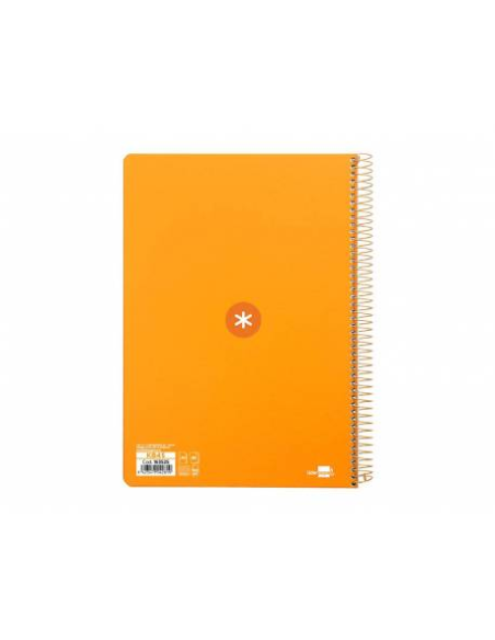 CI | Cuaderno espiral liderpapel a5 antartik tapa dura 80h 100 gr cuadro 5mm con margen color mostaza
