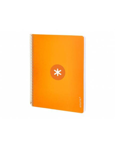 CI | Cuaderno espiral liderpapel a5 antartik tapa dura 80h 100 gr cuadro 5mm con margen color mostaza