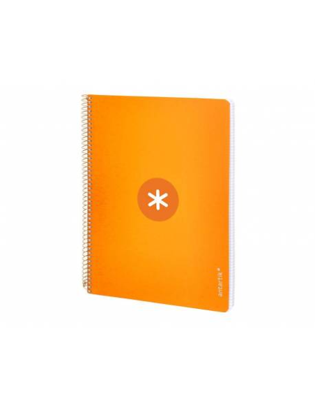 CI | Cuaderno espiral liderpapel a5 antartik tapa dura 80h 100 gr cuadro 5mm con margen color mostaza
