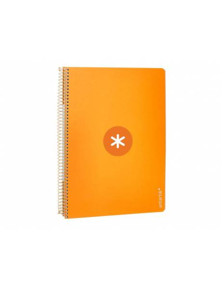 CI | Cuaderno espiral liderpapel a5 antartik tapa dura 80h 100 gr cuadro 5mm con margen color mostaza