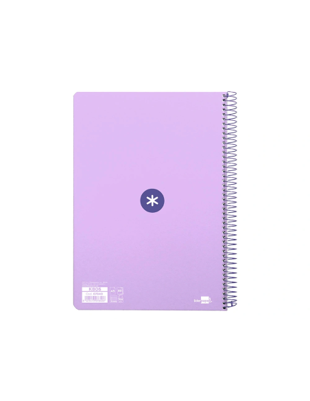 CI | Cuaderno espiral liderpapel a5 antartik tapa dura 80h 100 gr cuadro 5mm color lavanda