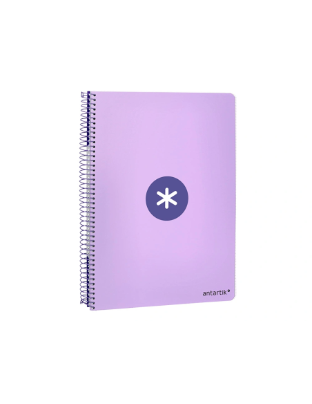 CI | Cuaderno espiral liderpapel a5 antartik tapa dura 80h 100 gr cuadro 5mm color lavanda