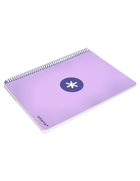 CI | Cuaderno espiral liderpapel a5 antartik tapa dura 80h 100 gr cuadro 5mm color lavanda