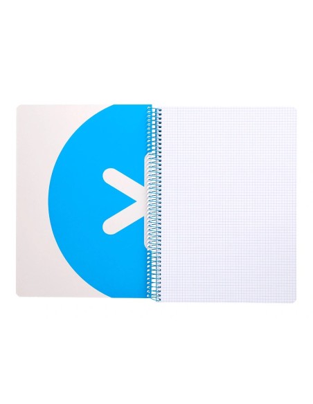 CI | Cuaderno espiral liderpapel a5 antartik tapa dura 80h 100 gr cuadro 5mm con margen color rojo