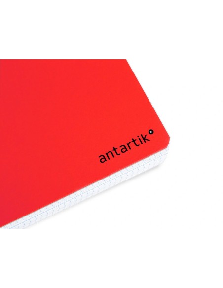 CI | Cuaderno espiral liderpapel a5 antartik tapa dura 80h 100 gr cuadro 5mm con margen color rojo