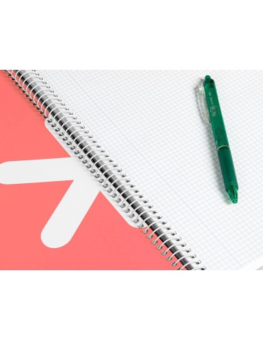 CI | Cuaderno espiral liderpapel a5 antartik tapa dura 80h 100 gr cuadro 5mm color coral
