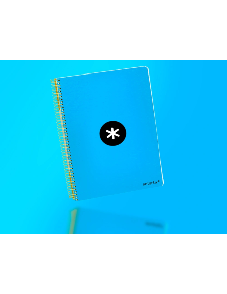CI | Cuaderno espiral liderpapel a5 antartik tapa dura 80h 100 gr cuadro 5mm con margen color azul
