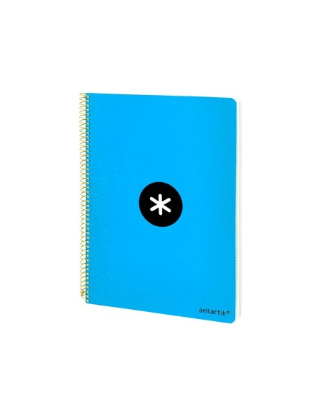 CI | Cuaderno espiral liderpapel a5 antartik tapa dura 80h 100 gr cuadro 5mm con margen color azul