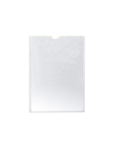 CI | Funda portadocumento q-connect din a6 150 micras pvc transparente con uñero 105x148 mm