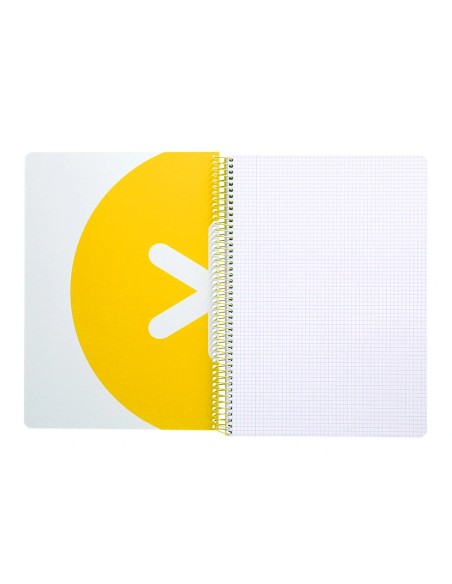 CI | Cuaderno espiral liderpapel a5 antartik tapa dura 80h 100 gr cuadro 5mm con margen color azul