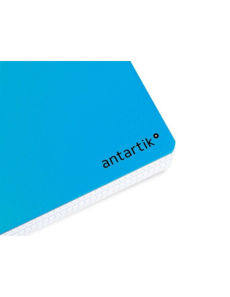 CI | Cuaderno espiral liderpapel a5 antartik tapa dura 80h 100 gr cuadro 5mm con margen color azul