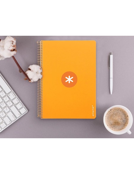 CI | Cuaderno Espiral Liderpapel A4 Micro Antartik Tapa Dura 80H 100Gr Cuadro 5Mm Sin Banda4 Taladros Color Mostaza