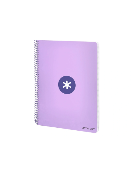 CI | Cuaderno espiral liderpapel a4 antartik tapa dura 80h 100 gr cuadro 5mm color lavanda
