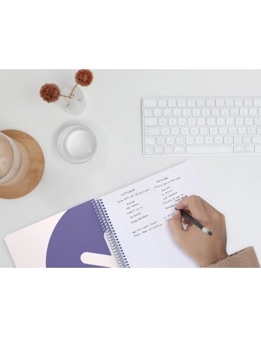 CI | Cuaderno espiral liderpapel a4 antartik tapa dura 80h 100 gr cuadro 5mm color lavanda