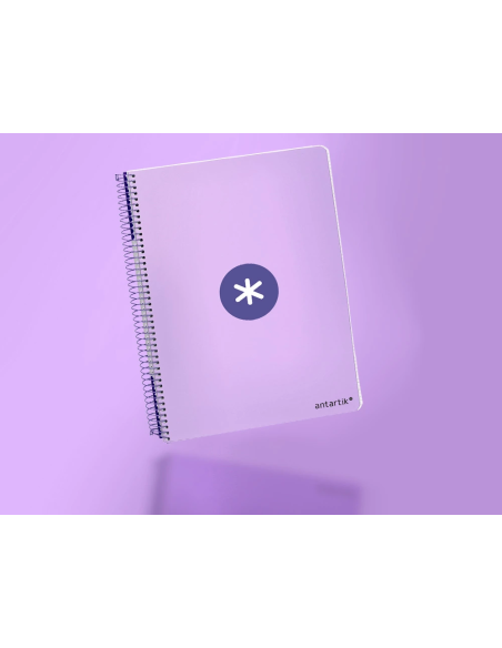 CI | Cuaderno espiral liderpapel a4 antartik tapa dura 80h 100 gr cuadro 5mm color lavanda