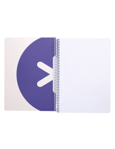 CI | Cuaderno espiral liderpapel a4 antartik tapa dura 80h 100 gr cuadro 5mm color lavanda