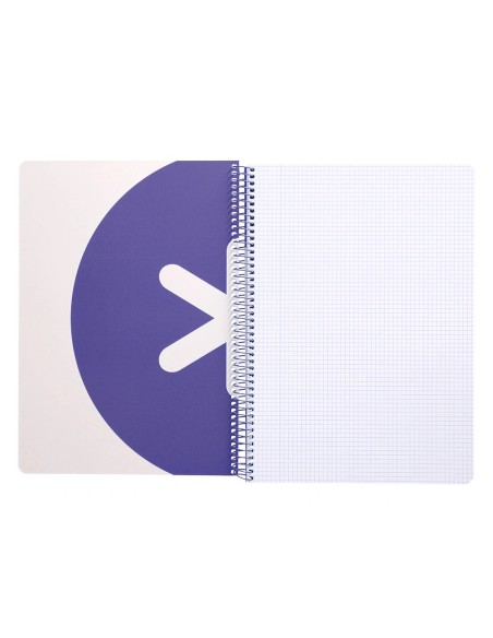 CI | Cuaderno espiral liderpapel a4 antartik tapa dura 80h 100 gr cuadro 5mm color lavanda