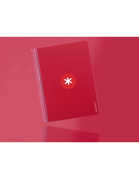 CI | Cuaderno Espiral Liderpapel A4 Micro Antartik Tapa Dura 80H 100Gr Cuadro 5Mm Sin Banda4 Taladros Color Frambuesa
