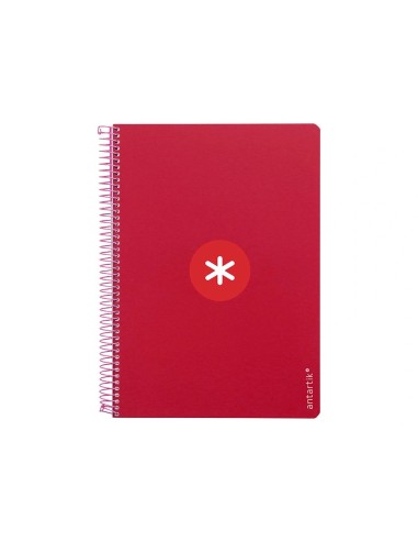 CI | Cuaderno Espiral Liderpapel A4 Micro Antartik Tapa Dura 80H 100Gr Cuadro 5Mm Sin Banda4 Taladros Color Frambuesa