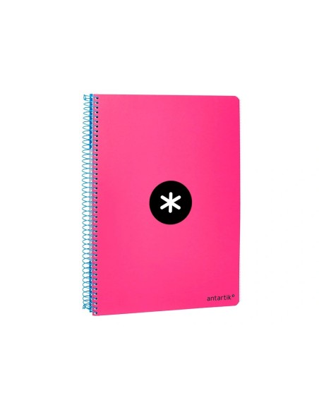 CI | Cuaderno espiral liderpapel a-4 antartik tapa dura 80h 1 00 gr cuadro 5mm color rosa fluor