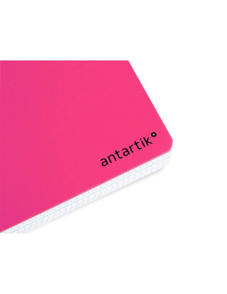 CI | Cuaderno espiral liderpapel a-4 antartik tapa dura 80h 1 00 gr cuadro 5mm color rosa fluor
