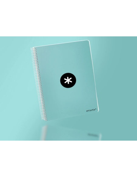 CI | Cuaderno espiral liderpapel a4 antartik tapa dura 80h 100 gr cuadro 5mm color menta
