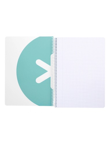 CI | Cuaderno espiral liderpapel a4 antartik tapa dura 80h 100 gr cuadro 5mm color menta