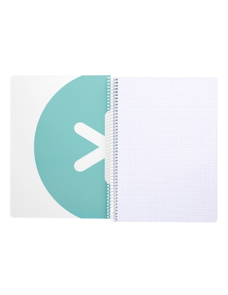 CI | Cuaderno espiral liderpapel a4 antartik tapa dura 80h 100 gr cuadro 5mm color menta