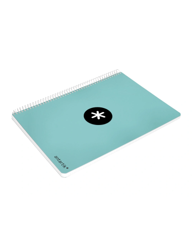 CI | Cuaderno espiral liderpapel a4 antartik tapa dura 80h 100 gr cuadro 5mm color menta