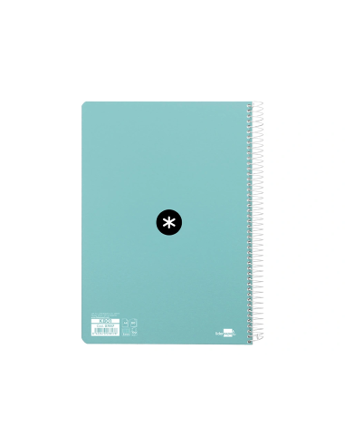 CI | Cuaderno espiral liderpapel a4 antartik tapa dura 80h 100 gr cuadro 5mm color menta