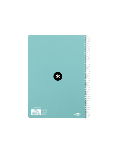 CI | Cuaderno espiral liderpapel a4 antartik tapa dura 80h 100 gr cuadro 5mm color menta