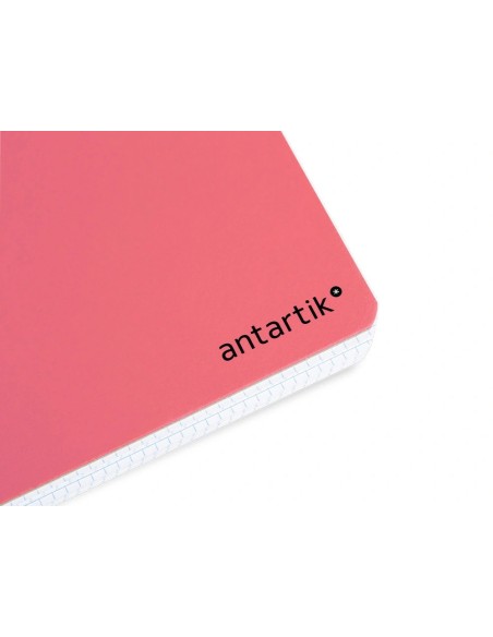 CI | Cuaderno espiral liderpapel a4 antartik tapa dura 80h 100 gr cuadro 5mm color coral