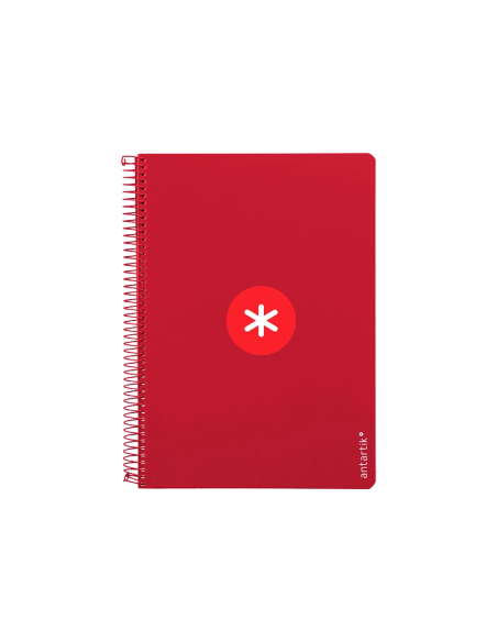CI | Cuaderno espiral liderpapel a4 antartik tapa dura 80h 90gr cuadro 4mm con margen color frambuesa