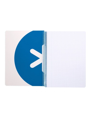 CI | Cuaderno espiral liderpapel a4 antartik tapa dura 80h 90gr cuadro 4mm con margen color azul oscuro