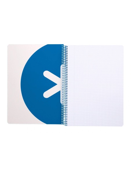 CI | Cuaderno espiral liderpapel a4 antartik tapa dura 80h 90gr cuadro 4mm con margen color azul oscuro