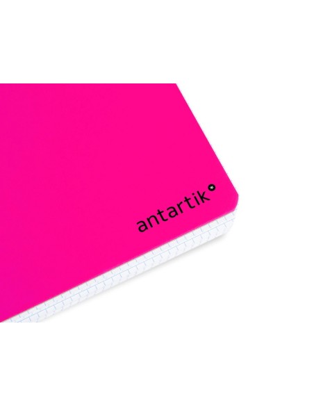 CI | Cuaderno Espiral Liderpapel A4 Antartik Tapa Dura 80H 100Gr Cuadro 4Mm Con Margen Color Rosa Fluor