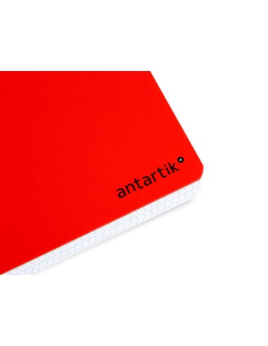 CI | Cuaderno Espiral Liderpapel A4 Antartik Tapa Dura 80H 100Gr Cuadro 4Mm Con Margen Color Rojo