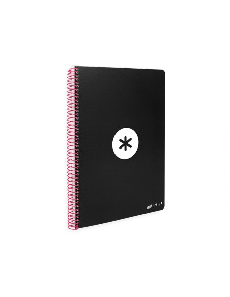 CI | Cuaderno Espiral Liderpapel A4 Antartik Tapa Dura 80H 100Gr Cuadro 4Mm Con Margen Color Negro