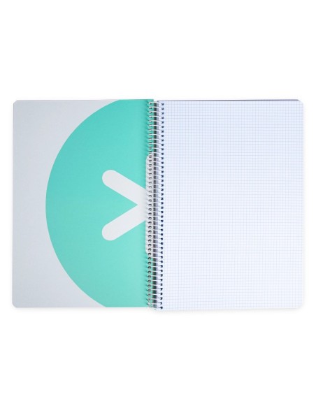 CI | Cuaderno Espiral Liderpapel A4 Antartik Tapa Dura 80H 100Gr Cuadro 4Mm Con Margen Color Menta