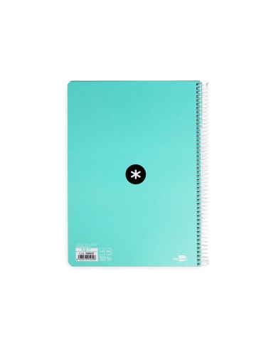 CI | Cuaderno Espiral Liderpapel A4 Antartik Tapa Dura 80H 100Gr Cuadro 4Mm Con Margen Color Menta
