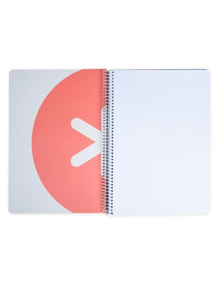 CI | Cuaderno Espiral Liderpapel A4 Antartik Tapa Dura 80H 100Gr Cuadro 4Mm Con Margen Color Coral