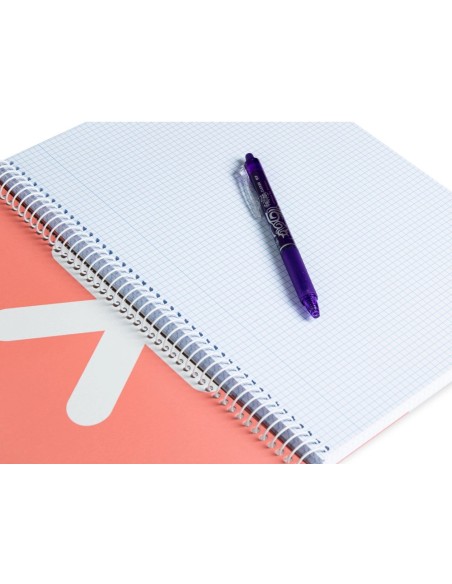 CI | Cuaderno Espiral Liderpapel A4 Antartik Tapa Dura 80H 100Gr Cuadro 4Mm Con Margen Color Coral
