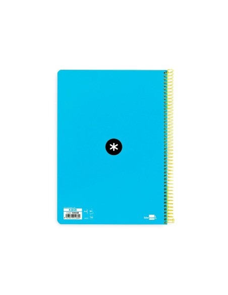 CI | Cuaderno Espiral Liderpapel A4 Antartik Tapa Dura 80H 100Gr Cuadro 4Mm Con Margen Color Azul