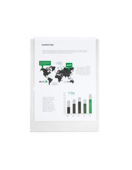 CI | Funda portadocumento q-connect din a4 150 micras pvc transparente 210x297 mm